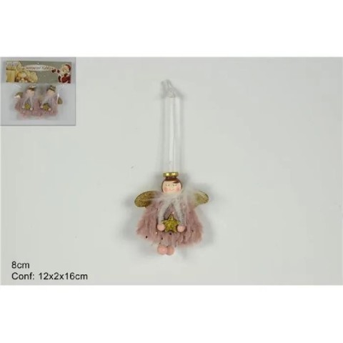 SET 2 ANGELI APPEND ROSA 8CM